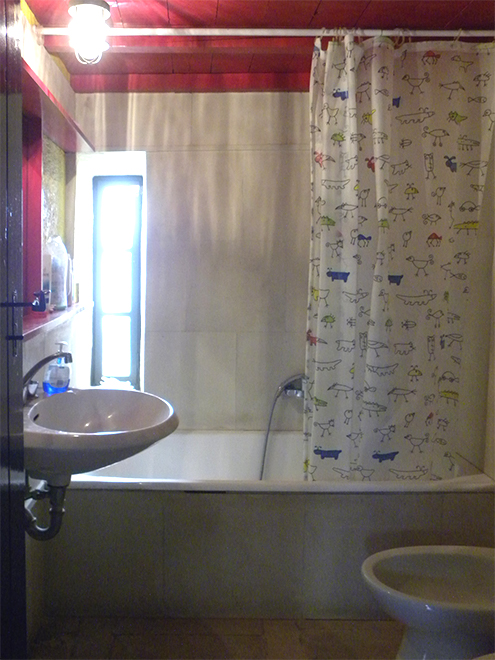 The main bathroom next to the bedrooms on the first floor